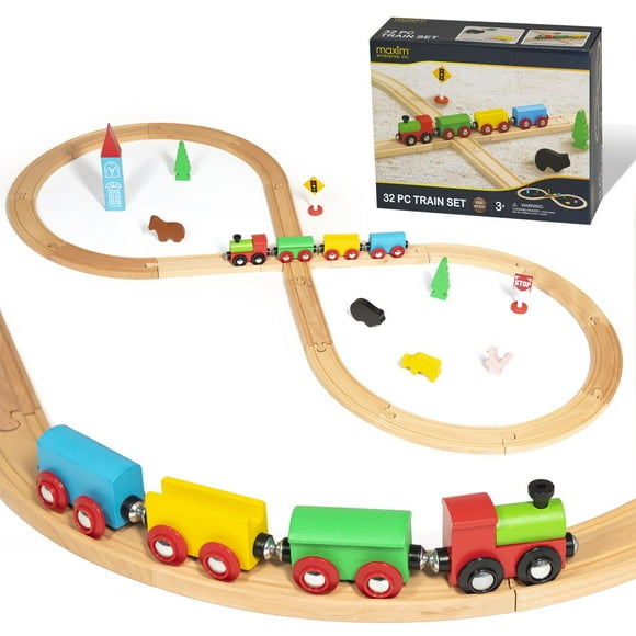 Maxim Enterprise Wooden Figure 8 Train Track Set, 32 pc.