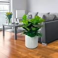 thumbnail image 3 of Artificial Premium Fiddle Leaf Fig Plant in Off White Pot, 3 of 5