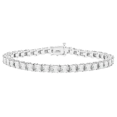 Princess Cut Gemstone Tennis Bracelet in Sterling Silver