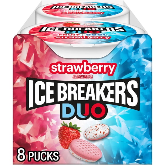 Ice Breakers Duo Sugar Free Mints, Strawberry, 1.3 oz., 8 ct.