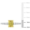 thumbnail image 2 of Emerald Cut Yellow Sapphire & 0.30 CT.T.W. Diamond Ring in 14K Gold, 2 of 6