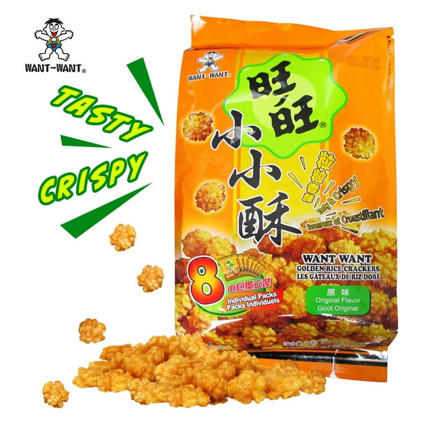 Want Want Golden Rice Crackers Original Flavor 8 ct., 2 pk