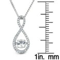thumbnail image 4 of Dancing Lab Created White Sapphire and 0.12 CT. T.W. Diamond Infinity Pendant Necklaces in Sterling Silver, 4 of 6