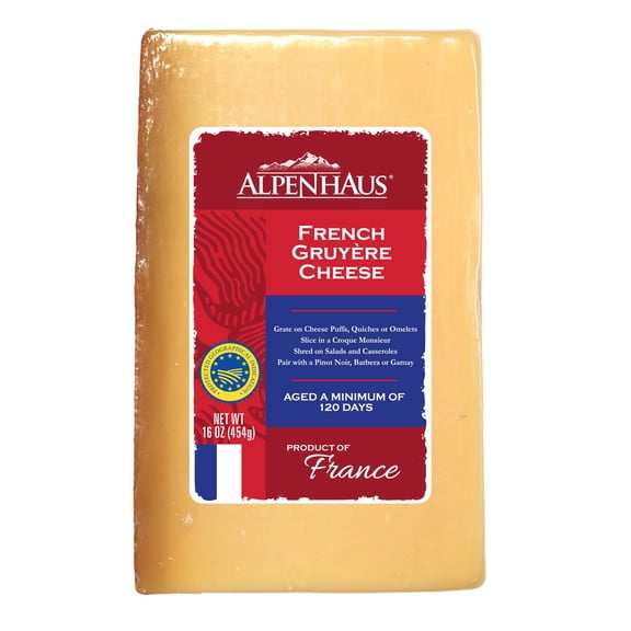 Alpenhaus French Gruyere Semi-Hard Cheese Wedge, 1 lb.