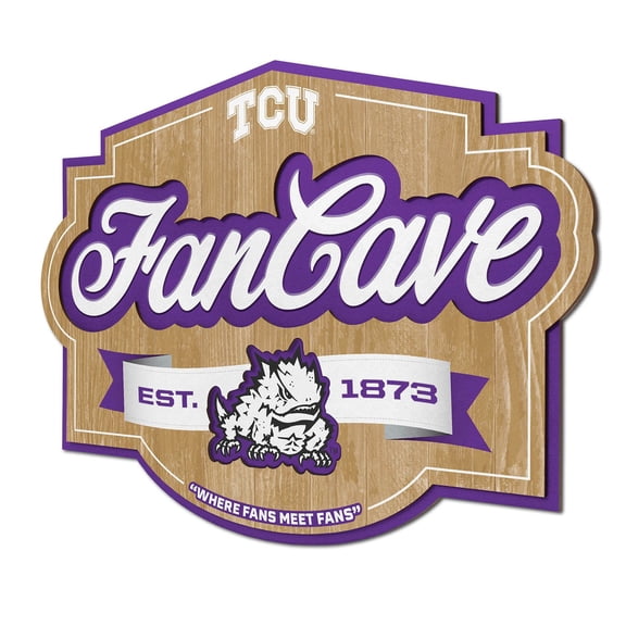 YouTheFan TCU Horned Frogs 17"x12.5" 3D Multi-Layered Fan Cave Sign
