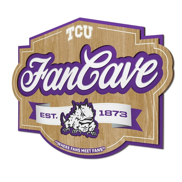 YouTheFan TCU Horned Frogs 17"x12.5" 3D Multi-Layered Fan Cave Sign