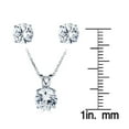 thumbnail image 4 of Round Cut Lab Created White Sapphire Pendant Necklace & Stud Earrings Set, 4 of 6