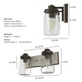 thumbnail image 4 of Hunter Devon Park with Clear Glass Bathroom Vanity Wall Light Fixture, 4 of 8
