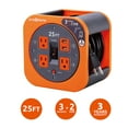 thumbnail image 2 of Link2Home Cord Reel 25' Extension Cord with 3 Power Outlets, 2 USB - 16 AWG Cable, 2 of 10