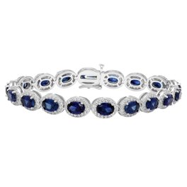 Bracelet Tennis En Argent Sterling 925 Avec Tanzanite - Taille 7, 5 Carats, Neuf