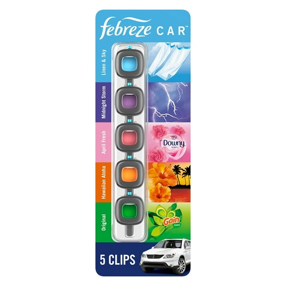 Febreze Car Air Freshener Vent Clips, Mixed Scent, 5 ct.