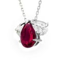 thumbnail image 5 of Pear Cut Lab Gemstone Earring and Necklace Set in Sterling Silver, 5 of 7