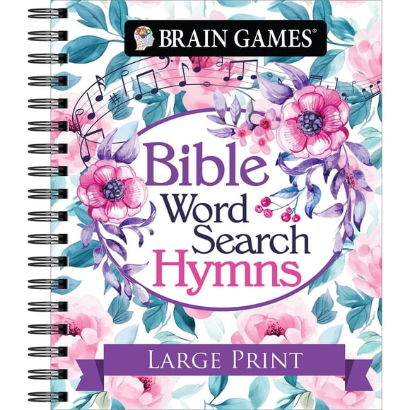 Bible Word Search Hymns Large Print, Spiral Bound