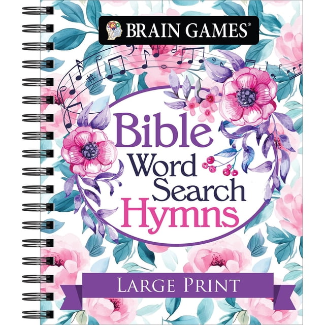 Bible Word Search Hymns Large Print, Spiral Bound