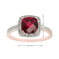 thumbnail image 3 of Cushion Cut Gemstone & 0.18 CT.T.W. Halo Diamond Ring in 14K Gold, 3 of 4