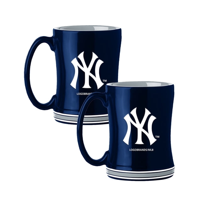 Logo Brands New York Yankees 14oz Relief Mug Set
