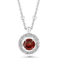 thumbnail image 3 of Round Cut Lab Created Gemstone Dancing Pendant & Earring Set in Sterling Silver, 3 of 8