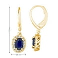 thumbnail image 3 of Oval Cut Genuine Gemstone and 0.16 CT. T.W. Diamond Dangle Earrings in 14K Gold, 3 of 5