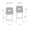 thumbnail image 4 of HH2 Home Upholstered Key Back Wood Adjustable Height Swivel Bar Stool, 4 of 11