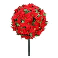 thumbnail image 2 of Artificial 15" Round Poinsettia Balls, 2 Pack, 2 of 9