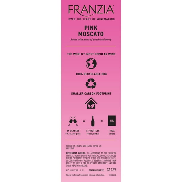 Franzia Pink Moscato 5 L box - Samsclub.com
