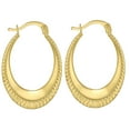 thumbnail image 3 of Polished Elongated Hoop Earrings in 14K Yellow Gold, 3 of 6
