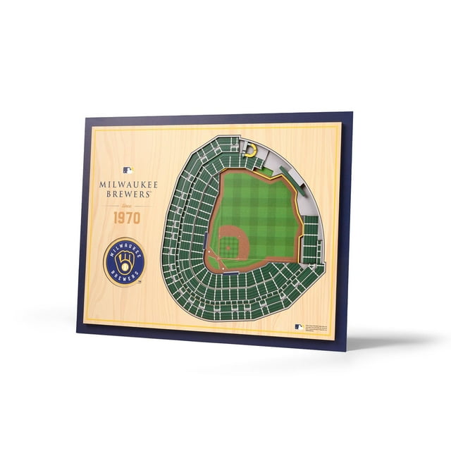 YouTheFan MLB 5-Layer Stadium View 3D Wall Art, Assorted Teams