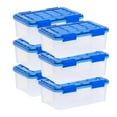 thumbnail image 1 of IRIS USA WeatherPro, 16 Quart Clear Plastic Storage Box with Protective Gasket Lid, 11.81" W x 17.43" L x 6.69" H, 6 Piece Set, 1 of 9