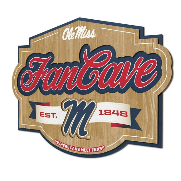 YouTheFan Mississippi Rebels 17"x12.5" 3D Multi-Layered Fan Cave Sign
