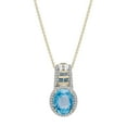 thumbnail image 1 of Swiss & London Blue Topaz Pendant Necklace & 0.21 CT. T.W. Diamonds in 14K Gold, 1 of 5