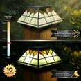 thumbnail image 4 of Classy Caps 5" x 5" Stained Glass Wellington Solar Post Cap, 4 of 9