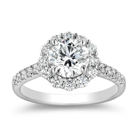 1.70 CT. T.W. Round Cut Diamond Halo Ring in 18K Gold