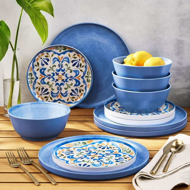 Member's Mark 12-Piece Bamboo Melamine Dinnerware Set