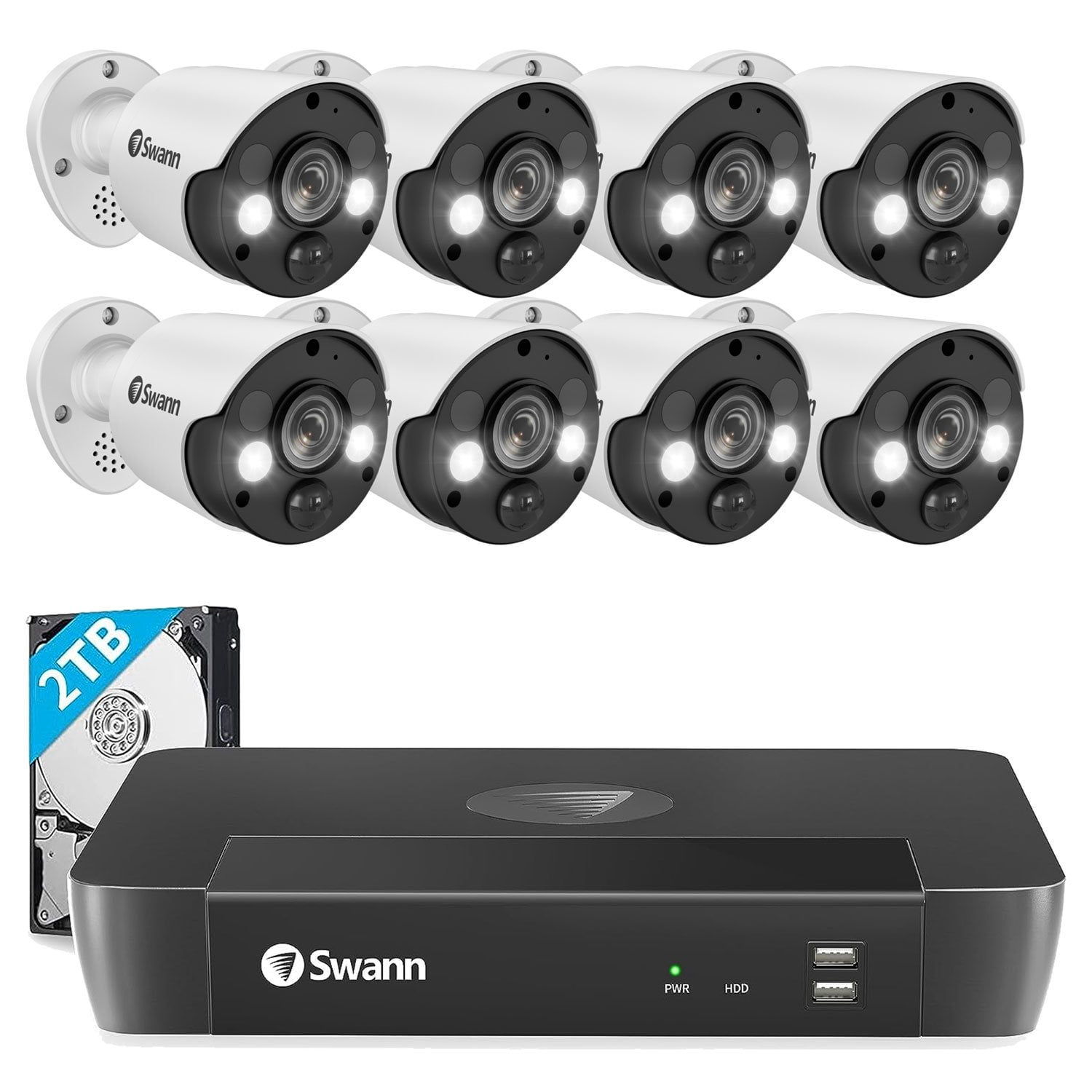 Swann Pro Series 4K Cameras with 1TB NVR Security System, 8pk