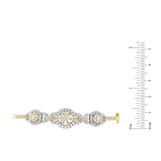 Bracelet Diamants 1,41 Ct En Or 14k Estampillé - Rond Brilliant - Neuf Avec étiquettes