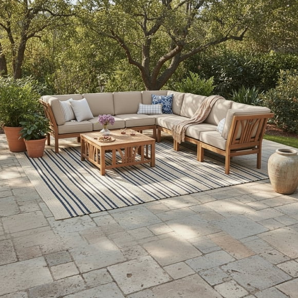 Cambridge Casual Catalina Teak Sectional Sofa Patio Set, 8pc