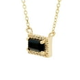 thumbnail image 2 of Baguette Cut Gemstone and 0.06 CT. T.W. Diamond Halo Pendant Necklace in 14K Gold, 2 of 5