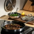 thumbnail image 3 of T-fal HybridMesh 5-Piece Tri-Ply Stainless Steel Fry Pan Set, 3 of 6