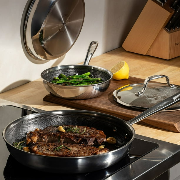T-fal HybridMesh 5-Piece Tri-Ply Stainless Steel Fry Pan Set