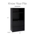thumbnail image 4 of Hirsh 36" Wide 2 Drawer Lateral Combo File Cabinet, Black, 4 of 11
