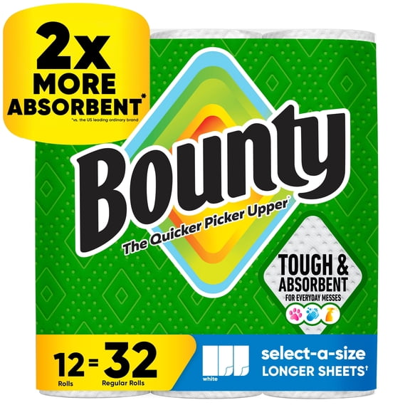 Bounty Select-A-Size 2-Ply Paper Towels, 12 Rolls, 110 sheets/roll