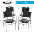 thumbnail image 2 of Lifetime Plastic Stacking Chair /Black & Silver - Commercial, 2 of 13
