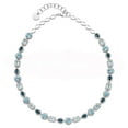 thumbnail image 1 of Multi-Cut Blue Topaz Halo Tennis Necklace in Sterling Silver, 1 of 4