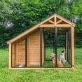 thumbnail image 2 of Backyard Discovery 7' x 5' Cedar Wood and Galvanized Steel Animal Enclosure with Feeding Door, 2 of 16