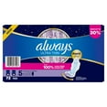 thumbnail image 9 of Always Ultra Thin Extra Heavy Overnight Pads with Wings, Size 5, 72 ct., 9 of 9
