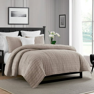 Swift Home Oversized Crinkle Enzyme Wash Quilted Coverlet, Assorted Sizes
