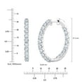 thumbnail image 5 of Lab Created Round Brilliant Diamond Hoop Earrings in 18K Gold, 5 of 6