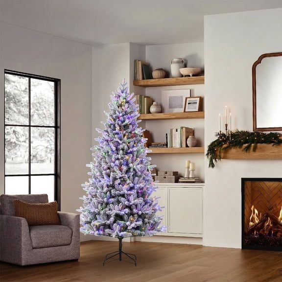 Member's Mark 7.5' Flocked Silverthorn Pre-Lit Christmas Tree