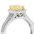 thumbnail image 4 of 1.60 CT. TW Cushion Cut Natural Yellow Halo Diamond Ring in 18K Gold, 4 of 6