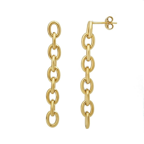 Rolo Dangling Earrings in 14K Gold